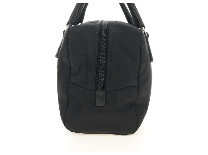 PRADA Hand Bag Nylon Black Silver Auth ki6652SM Silvery - view 4