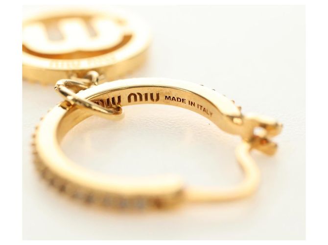 Miu Miu Pierce metallico Gold Tone Auth 181299M - vista 10