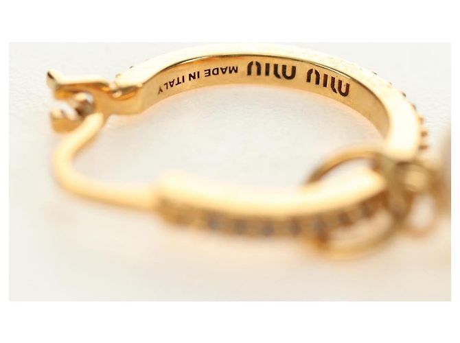 Miu Miu Pierce metallico Gold Tone Auth 181299M - vista 12