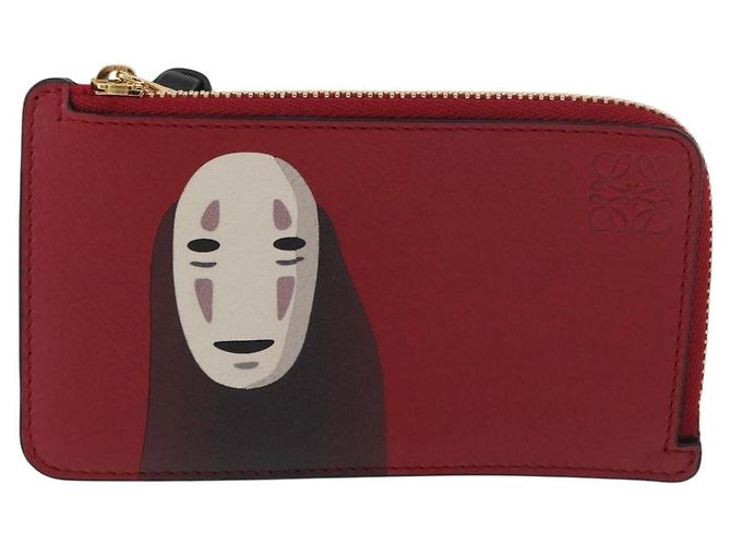 LOEWE Studio Ghibli Spirited Away Kaonashi Tarjetero Rojo Oro Auth 167382SM Roja Dorado - vista 13