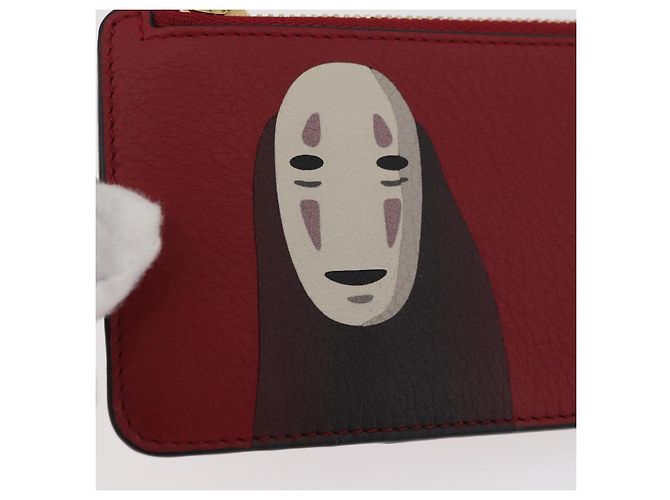 LOEWE Studio Ghibli Spirited Away Kaonashi Tarjetero Rojo Oro Auth 167382SM Roja Dorado - vista 17