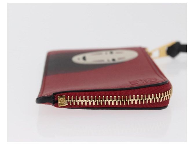 LOEWE Studio Ghibli Spirited Away Kaonashi Tarjetero Rojo Oro Auth 167382SM Roja Dorado - vista 3