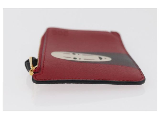 LOEWE Studio Ghibli Spirited Away Kaonashi Tarjetero Rojo Oro Auth 167382SM Roja Dorado - vista 4