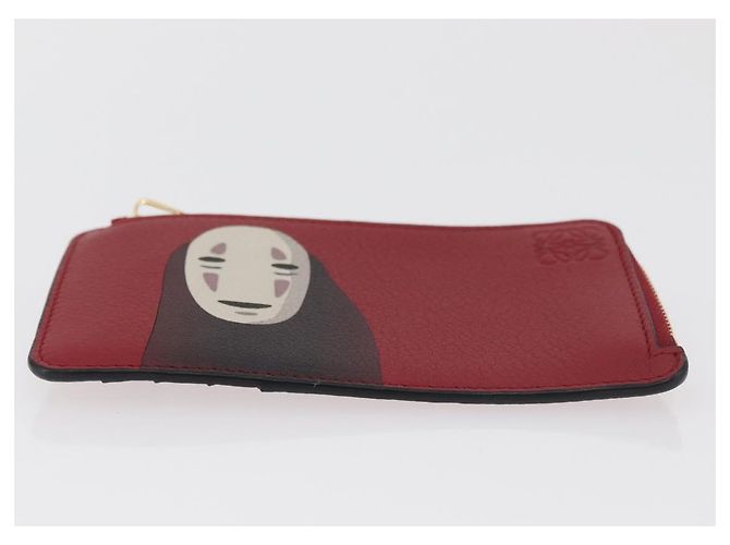 LOEWE Studio Ghibli Spirited Away Kaonashi Tarjetero Rojo Oro Auth 167382SM Roja Dorado - vista 6