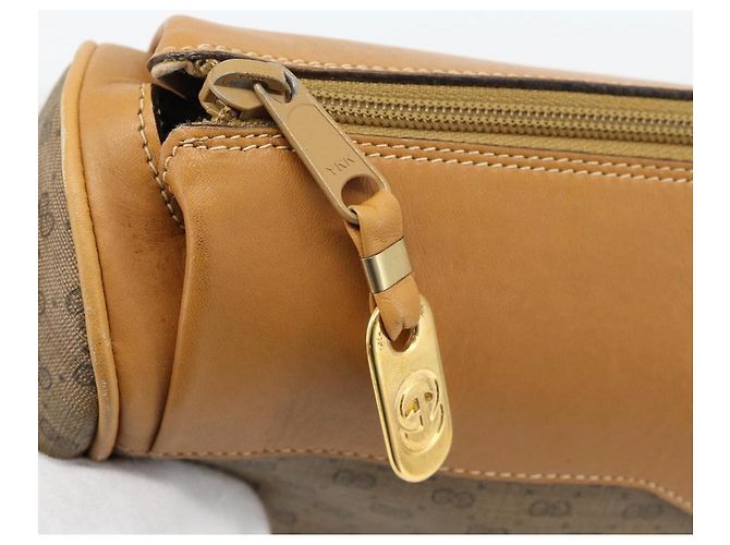 Borsa a Spalla GUCCI Micro GG Supreme PVC Beige Gold 001 115 4001 Auth 182404 - vista 14