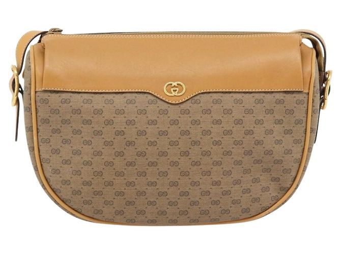 Borsa a Spalla GUCCI Micro GG Supreme PVC Beige Gold 001 115 4001 Auth 182404 - vista 2
