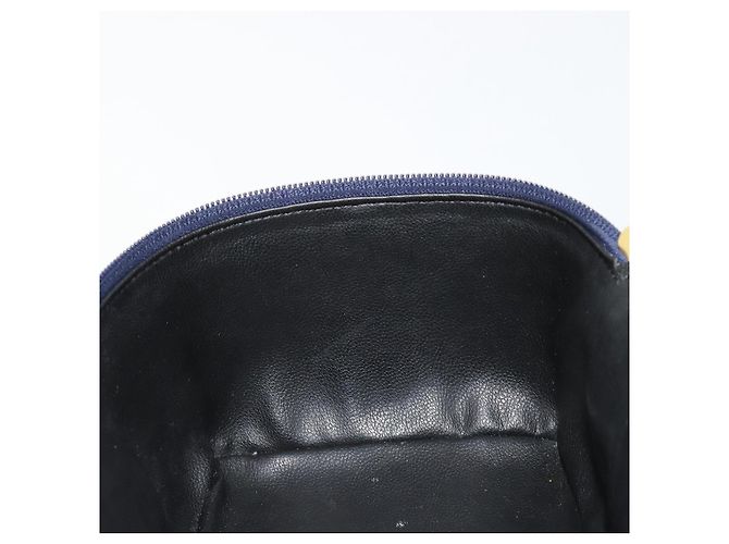 Borsa Vanity Christian Dior in pelle blu navy e oro Auth 182020A D'oro - vista 19