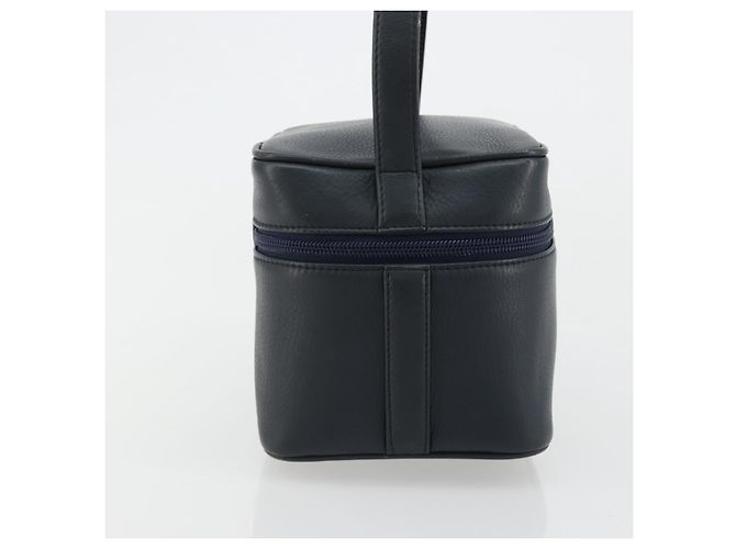 Borsa Vanity Christian Dior in pelle blu navy e oro Auth 182020A D'oro - vista 5