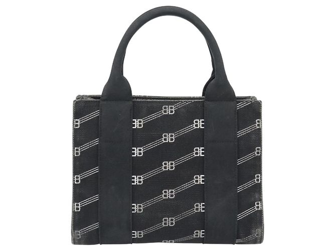 BALENCIAGA Borsa a mano Canvas 2way Nero Argento 620882 Auth ka4467 - vista 3