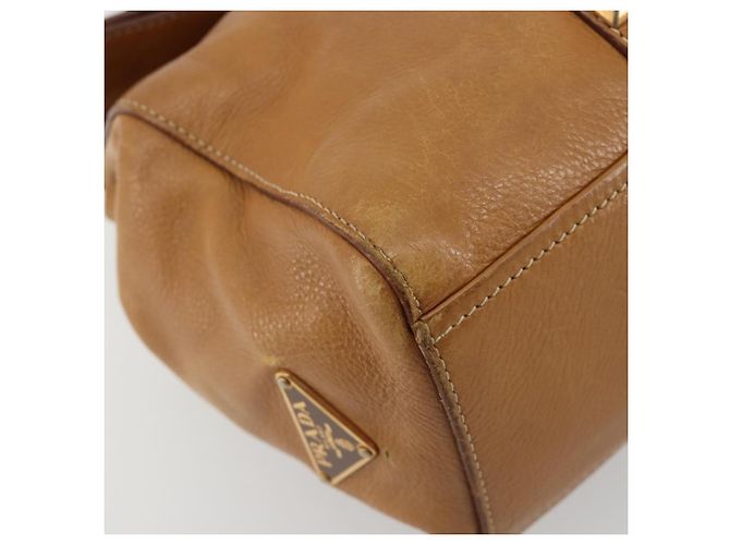 Bolso Tote PRADA de piel beige dorado Auth 181853A - vista 11