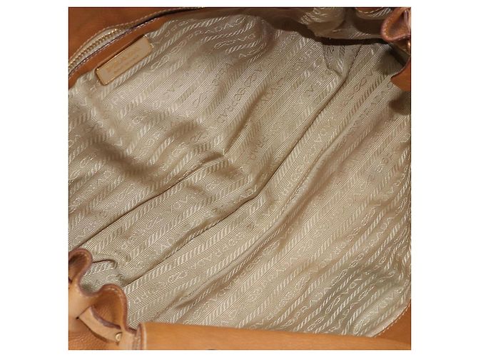 Bolso Tote PRADA de piel beige dorado Auth 181853A - vista 16