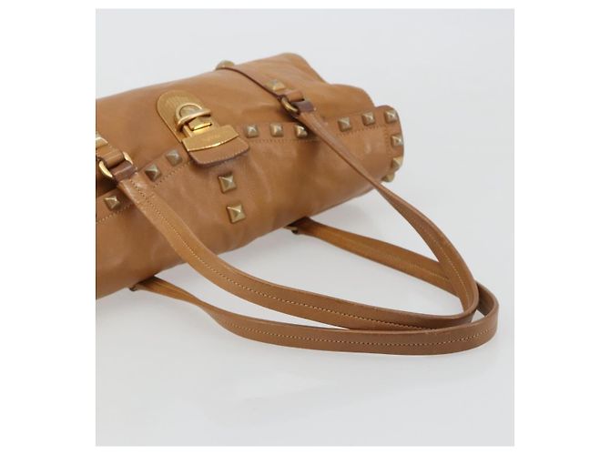 Bolso Tote PRADA de piel beige dorado Auth 181853A - vista 7