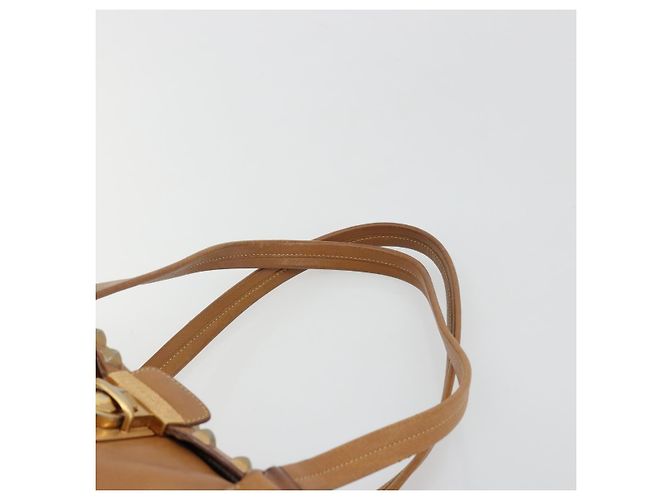 Bolso Tote PRADA de piel beige dorado Auth 181853A - vista 8