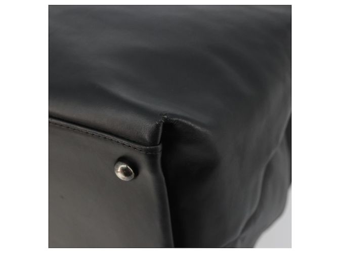 Borsa Tote CHANEL Boy Chanel in pelle di vitello nera e argento CC Auth bs35348 Nero - vista 12