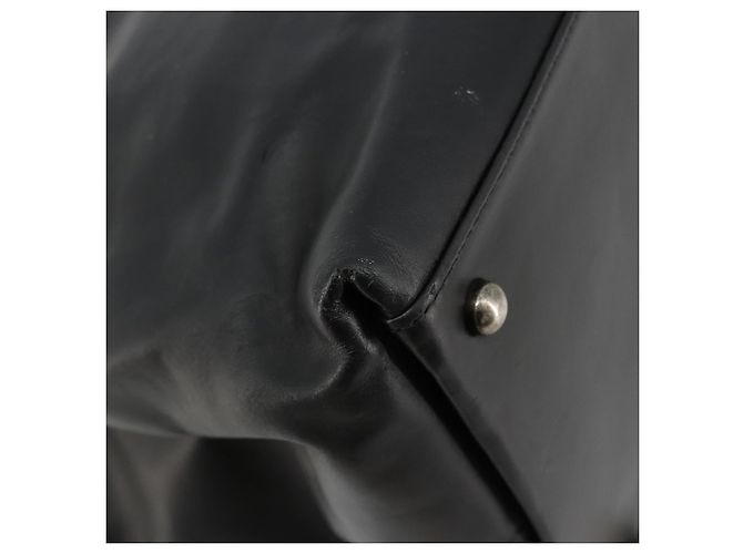 Borsa Tote CHANEL Boy Chanel in pelle di vitello nera e argento CC Auth bs35348 Nero - vista 13