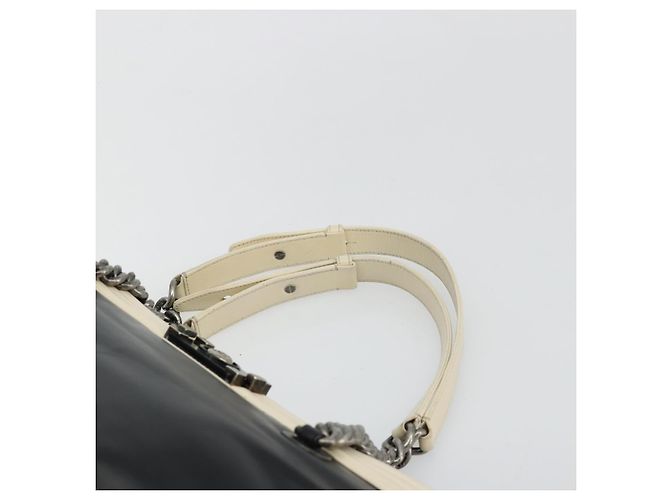 Borsa Tote CHANEL Boy Chanel in pelle di vitello nera e argento CC Auth bs35348 Nero - vista 8