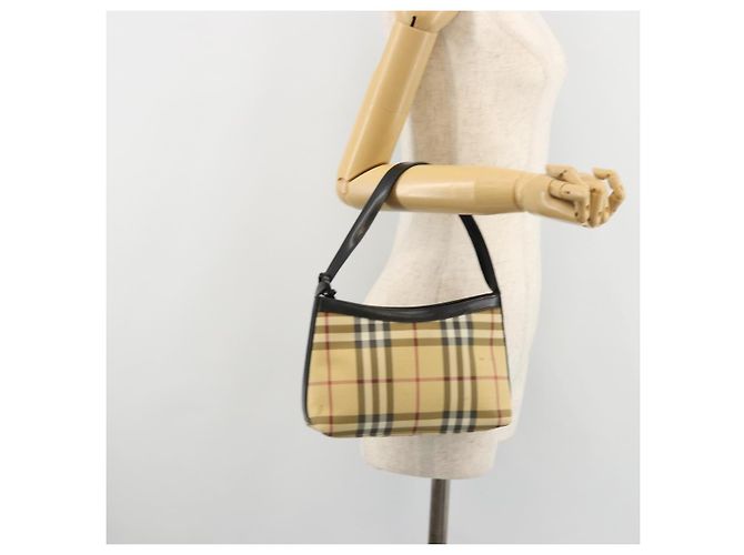 Borsa a Spalla BURBERRY Nova Check PVC Beige Auth 182439 - vista 23