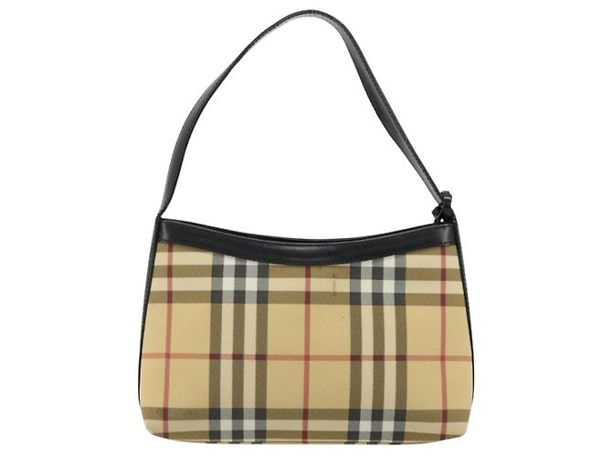 Borsa a Spalla BURBERRY Nova Check PVC Beige Auth 182439 - vista 3