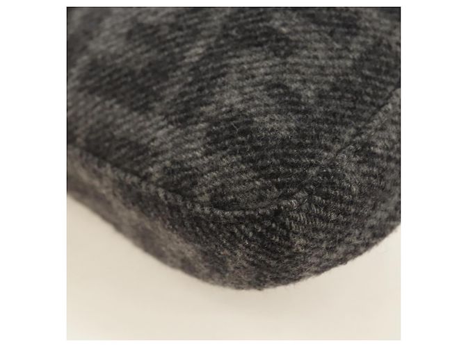 FENDI Zucca Canvas Mamma Baguette Shoulder Bag Wool Gray Silver Auth yk20376SAV Marrone Argento - vista 12