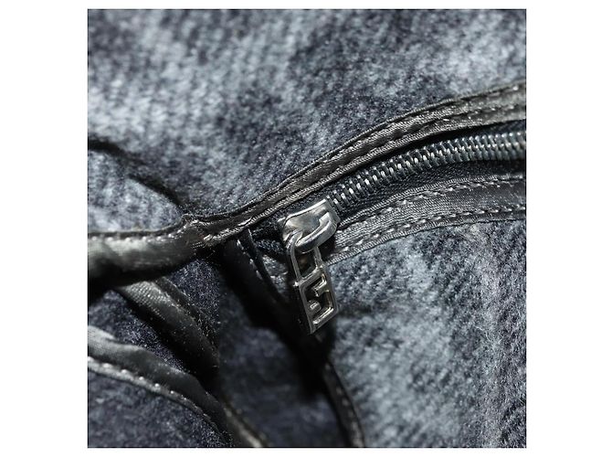FENDI Zucca Canvas Mamma Baguette Shoulder Bag Wool Gray Silver Auth yk20376SAV Marrone Argento - vista 23