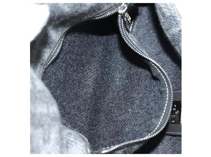 FENDI Zucca Canvas Mamma Baguette Shoulder Bag Wool Gray Silver Auth yk20376SAV Marrone Argento - vista 24