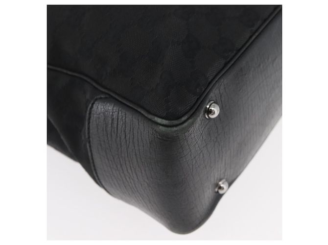 Borsa GUCCI GG Canvas Bamboo Nera 112526 Auth 182862 Nero - vista 11