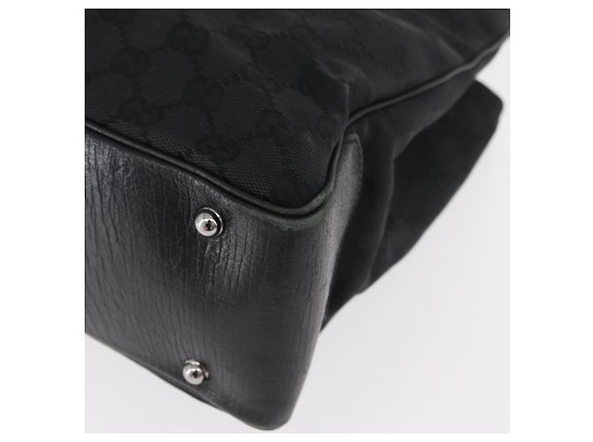 Borsa GUCCI GG Canvas Bamboo Nera 112526 Auth 182862 Nero - vista 12