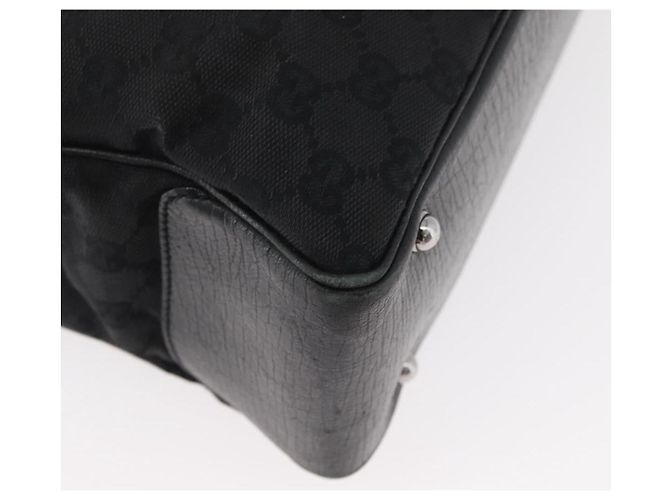 Borsa GUCCI GG Canvas Bamboo Nera 112526 Auth 182862 Nero - vista 13