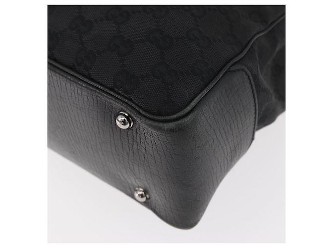 Borsa GUCCI GG Canvas Bamboo Nera 112526 Auth 182862 Nero - vista 14