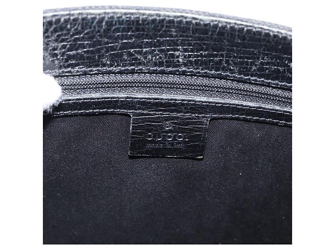 Borsa GUCCI GG Canvas Bamboo Nera 112526 Auth 182862 Nero - vista 15