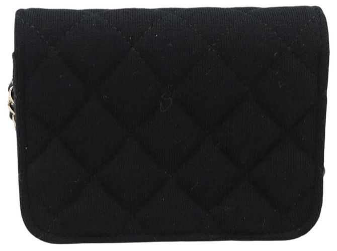 CHANEL Chain Mini Matelasse 12 Shoulder Bag Cotton Black Gold CC Auth 182787SM Nero D'oro - vista 3