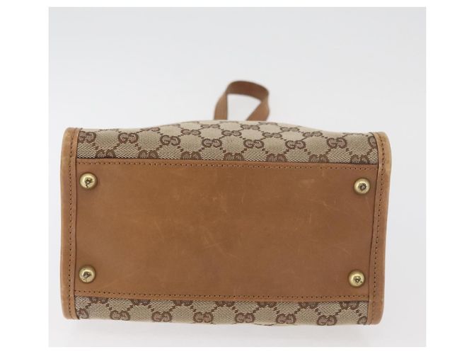 Borsa a Spalla GUCCI GG Canvas Beige Oro 110292 Auth 182469 D'oro - vista 10