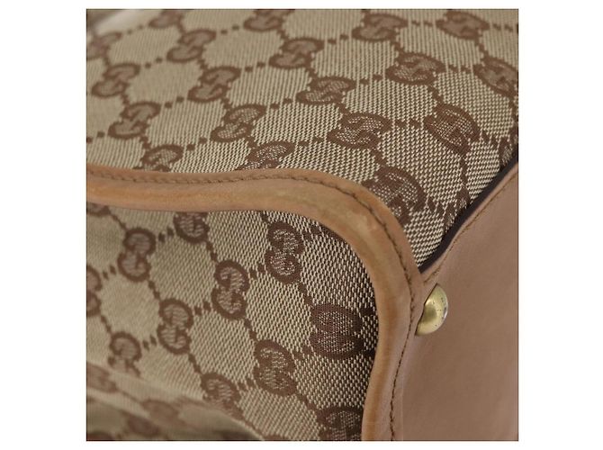 Borsa a Spalla GUCCI GG Canvas Beige Oro 110292 Auth 182469 D'oro - vista 11