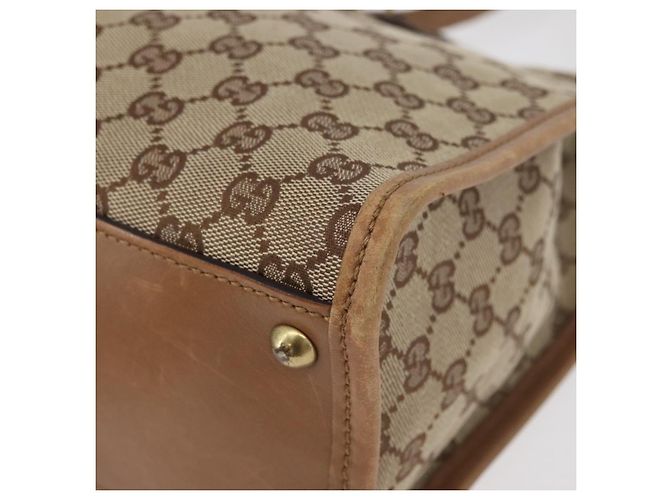 Borsa a Spalla GUCCI GG Canvas Beige Oro 110292 Auth 182469 D'oro - vista 12