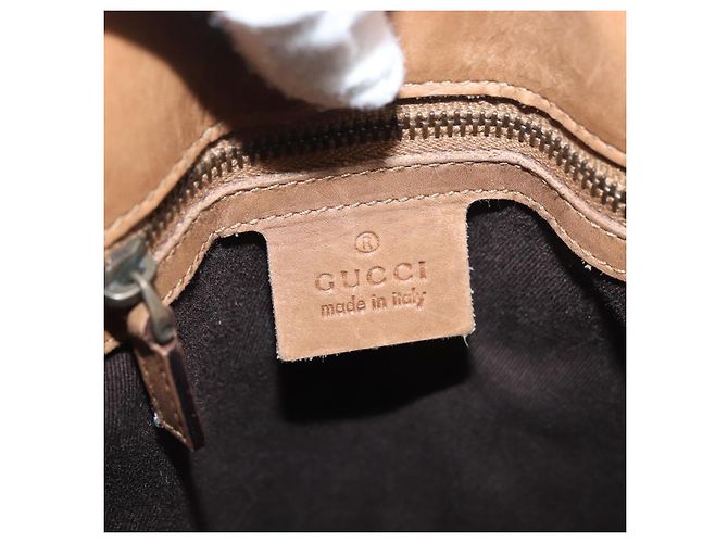 Borsa a Spalla GUCCI GG Canvas Beige Oro 110292 Auth 182469 D'oro - vista 16