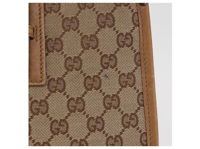 Borsa a Spalla GUCCI GG Canvas Beige Oro 110292 Auth 182469 D'oro - vista 3