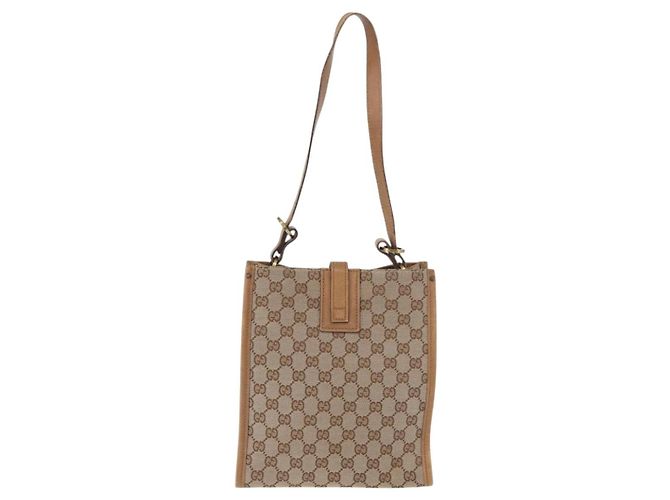 Borsa a Spalla GUCCI GG Canvas Beige Oro 110292 Auth 182469 D'oro - vista 4