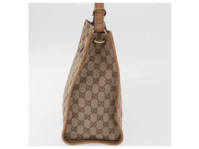 Borsa a Spalla GUCCI GG Canvas Beige Oro 110292 Auth 182469 D'oro - vista 5