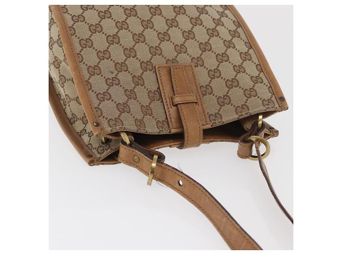 Borsa a Spalla GUCCI GG Canvas Beige Oro 110292 Auth 182469 D'oro - vista 7