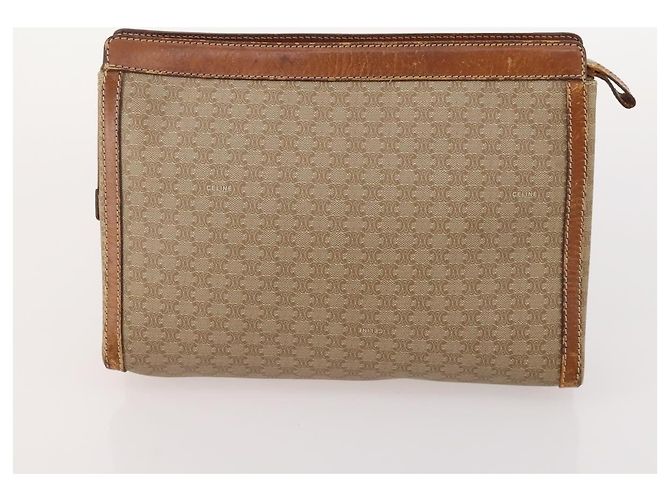 Céline CELINE Bolsa de lona Macadam C Macadam em PVC e couro Marrom Autêntica 174584 Preto Bege - vista 10