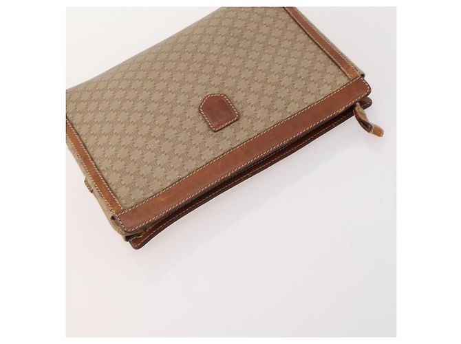 Céline CELINE Bolsa de lona Macadam C Macadam em PVC e couro Marrom Autêntica 174584 Preto Bege - vista 12