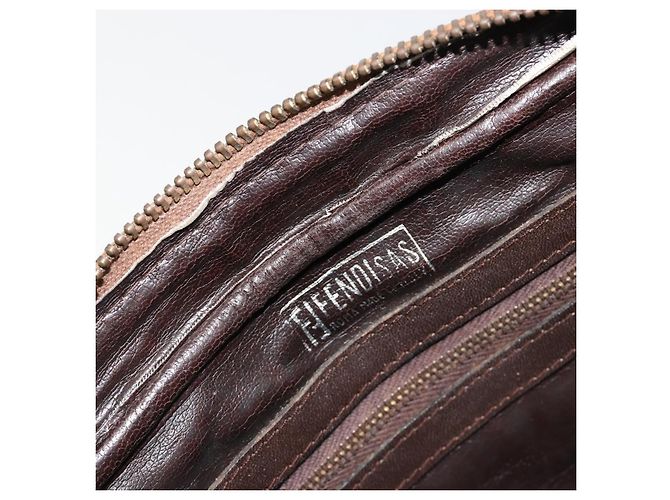 Bolsa de Ombro FENDI Zucca Canvas Preto Marrom Auth 182366 - vista 16