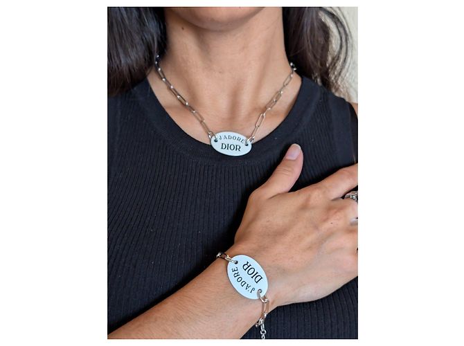 Dior J'Adore Conjunto de Collar y Pulsera Plata Blanco - vista 2