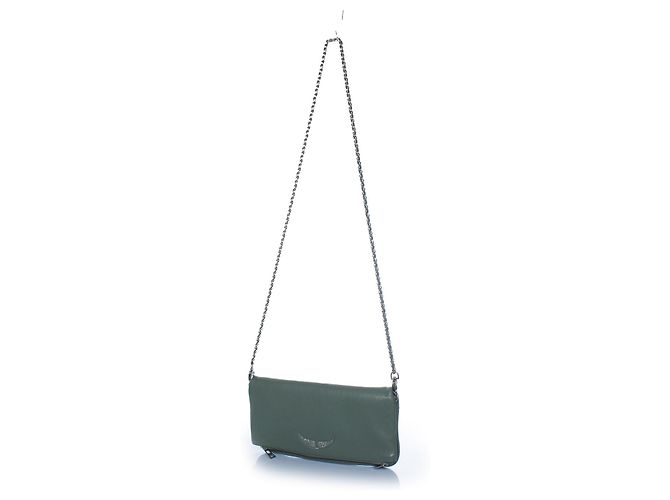 Zadig & Voltaire, Borsa a tracolla in pelle verde Rock - vista 3