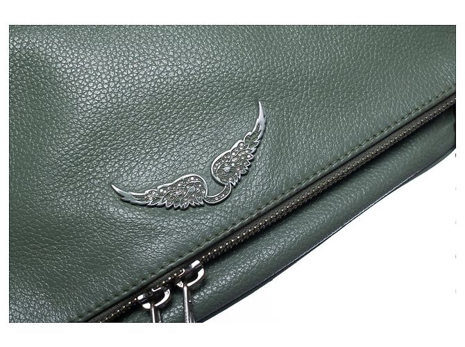 Zadig & Voltaire, Borsa a tracolla in pelle verde Rock - vista 8