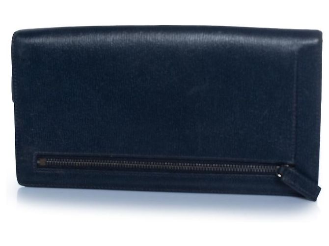 Montblanc, portafoglio con zip in pelle blu - vista 2