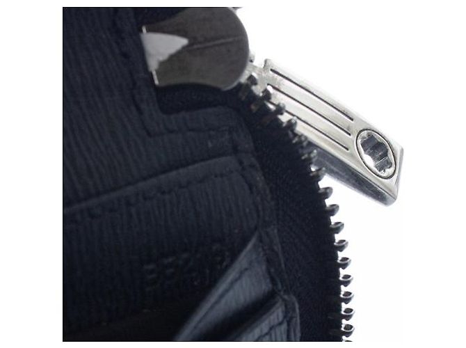 Montblanc, portafoglio con zip in pelle blu - vista 6