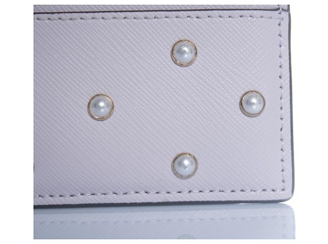 Kate Spade, Tarjetero de cuero lila con perlas Púrpura - vista 4