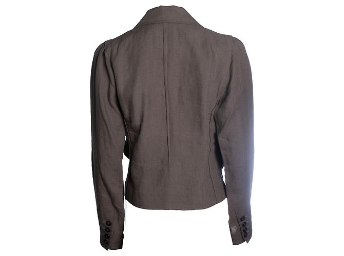 Sonia Rykiel, blazer de lino marrón Castaño - vista 3