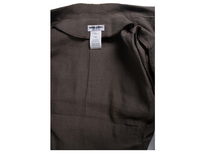 Sonia Rykiel, blazer de lino marrón Castaño - vista 7